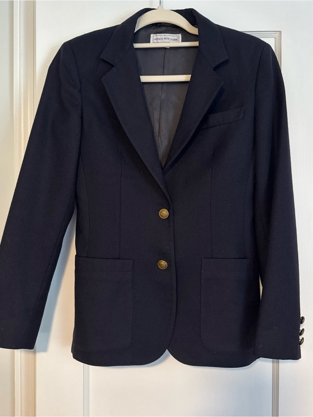 Vintage Jones New York Navy Two-Button Tailored Blazer